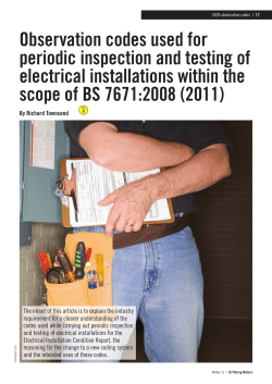 Condition Report Observation Codes