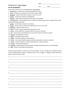 Shakespeare`s Julius Caesar Act III Vocabulary