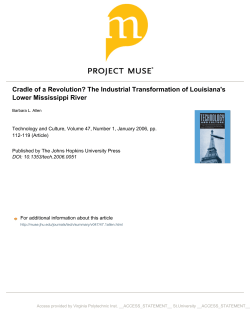 The Industrial Transformation of Louisiana`s Lower Mississippi River