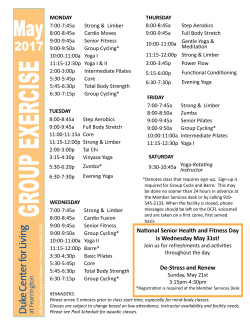 printable version of the monthly class schedule.