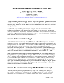 Biotechnology in Forest Trees