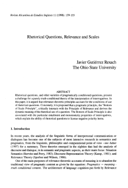 Rhetorical Questions, Relevance and Scales Javier Guti&eacute;rrez