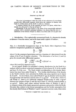 ON TAKING MEANS OF DENSITY DISTRIBUTIONS IN THE EARTH