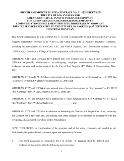 1 FOURTH AMENDMENT TO CITY CONTRACT NO. C