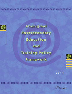 Aboriginal Postsecondary Education and Training Policy Framework