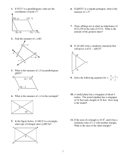 1 1. If STUV is a parallelogram, what are the coordinates of point U