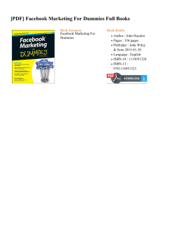 Facebook Marketing For Dummies Full Books
