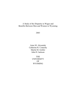 A Study of the Disparity in Wages and Benefits Between Men and