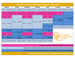 OTTAWA ATHLETIC CLUB POOL SCHEDULE
