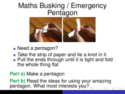 Maths Busking / Emergency Pentagon