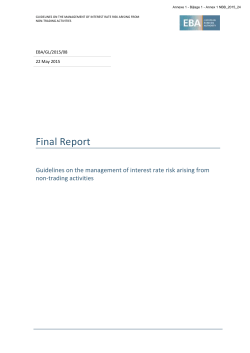 Guidelines on the management of interest rate risk arising