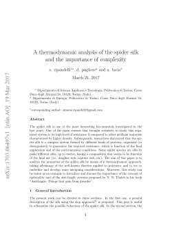 A thermodynamic analysis of the spider silk and