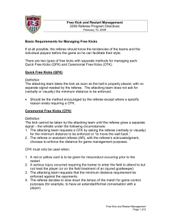Free Kick and Restart Management