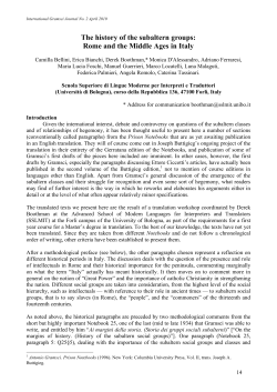 The history of the subaltern groups: Rome and the Middle