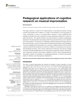 Pedagogical applications of cognitive research on musical