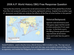 2006 A.P. World History DBQ Free Response Question