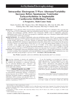 Arrhythmia/Electrophysiology Intracardiac Electrogram T
