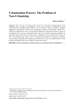Urbanization Process: The Problem of Non-Urbanizing