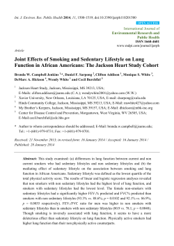 Joint Effects of Smoking and Sedentary Lifestyle on Lung Function in