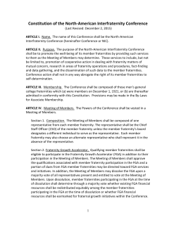 Constitution and Bylaws - North-American Interfraternity Conference