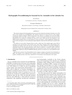 Hydrographic Preconditioning for Seasonal Sea Ice Anomalies in