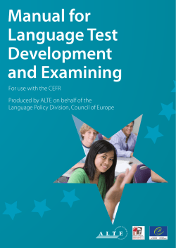 Manual for Language Test Development and