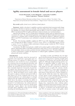 Agility assessment in female futsal and soccer players