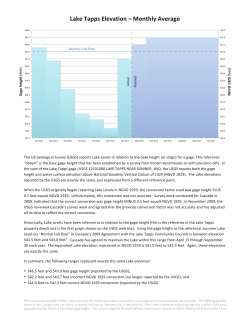 Lake Tapps Elevation &ndash; Monthly Average