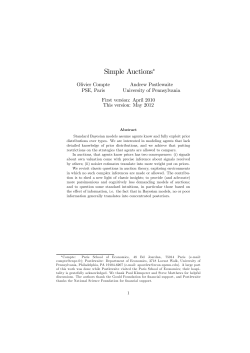 Simple Auctions&lowast;