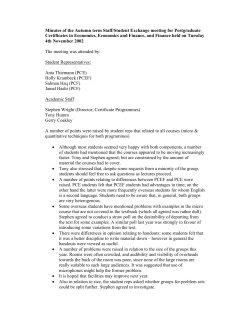 Minutes of the Autumn term Staff/Student Exchange meeting for
