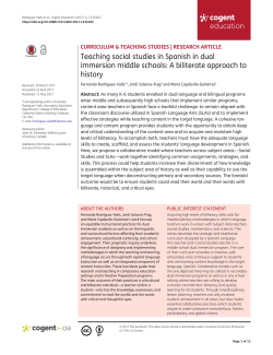Teaching social studies in Spanish in dual immersion middle