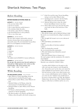 Sherlock Holmes: Two Plays