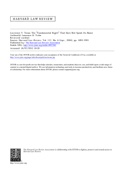 Lawrence V. Texas: The "Fundamental Right"