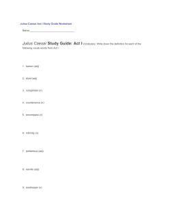 Julius Caesar​ Study Guide: Act I