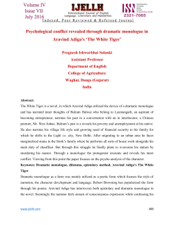Psychological conflict revealed through dramatic monologue in