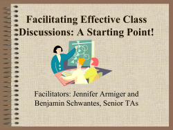 Facilitating Effective Class Discussions: A Starting Point!