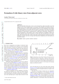 Formation of wide binary stars from adjacent cores