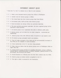 INTEREST GROUP QUIZ
