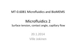 Microfluidics 2: surface tension