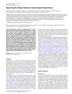 Speech-Specific Tuning of Neurons in Human