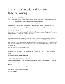 Grammatical Moods (and Tense) in Technical Writing