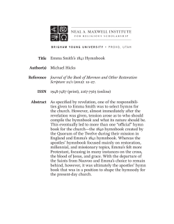 Emma Smith`s 1841 Hymnbook Michael Hicks Journal