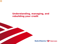 Understanding, Managing and Rebuiling Credit