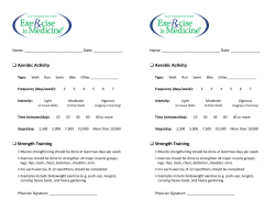 Aerobic Activity Strength Training Aerobic Activity Strength Training