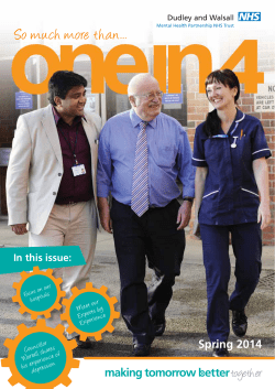 One In Four Membership Magazine &ndash; Spring 2014