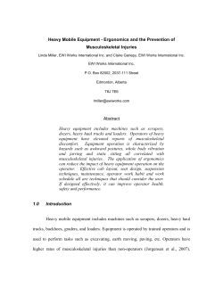 Heavy Mobile Equipment - Ergonomics And The