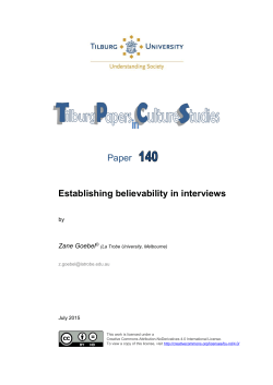 Paper Establishing believability in interviews