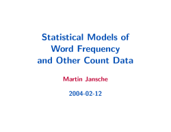 Statistical Models of Word Frequency and Other Count Data