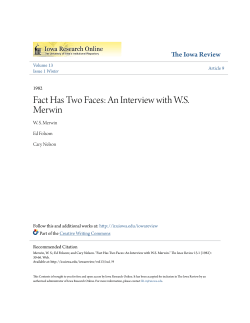 Fact Has Two Faces: An Interview with WS Merwin