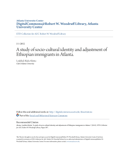 A study of socio-cultural identity and adjustment of Ethiopian